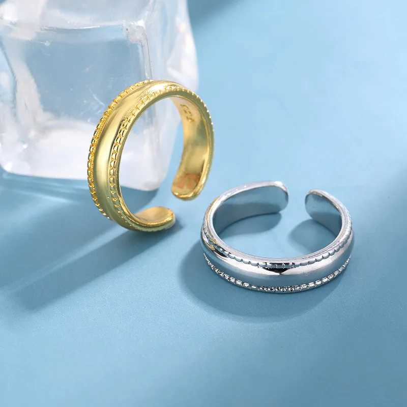 Womens Jewelry 925 Sterling Silver Simple Adjustable Rings For Women Couple High Quality Accessories Prevent Allergy J251020