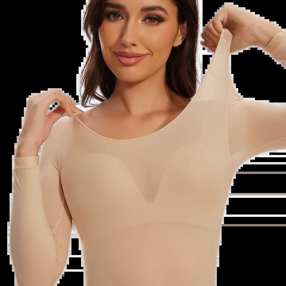 Long Sleeve Tops Womens Round Neck Slimming Shapewear Body Shaping Underwear Skinfitting Elasticity Autumn winter Base LayerT251020