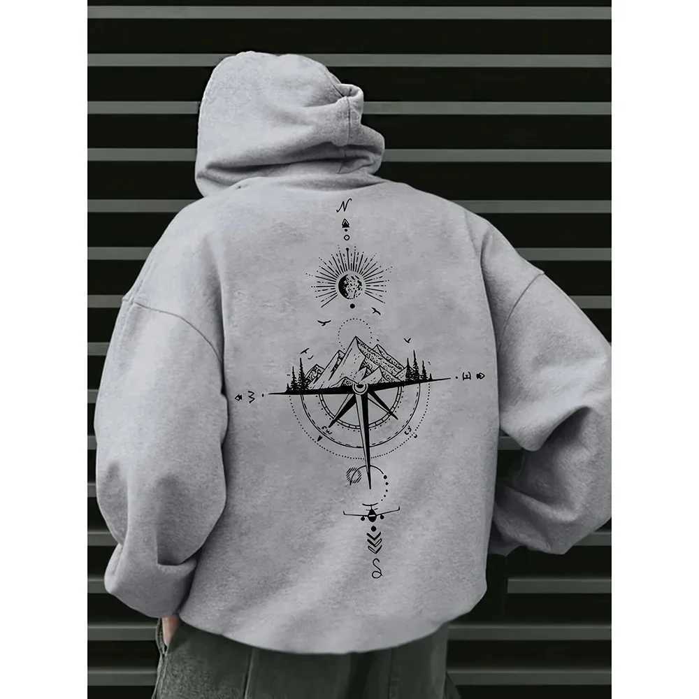 Vintage Print Hoodies for Men High Quality Hooded Long SLeeve Pullover All Season Daily Casual Sports Tops Mens Clothes W251020