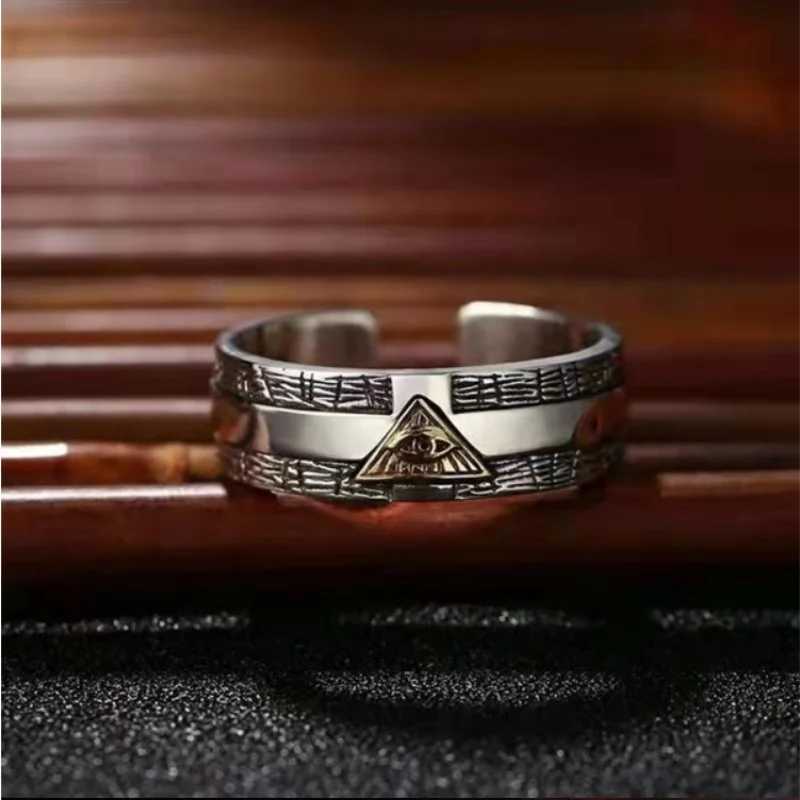 Buyee 925 Sterling Silver Female Ring Finger Golden Eye Open Ring for Men Women Fashion Party Gift Fine Jewelry Circle J251020