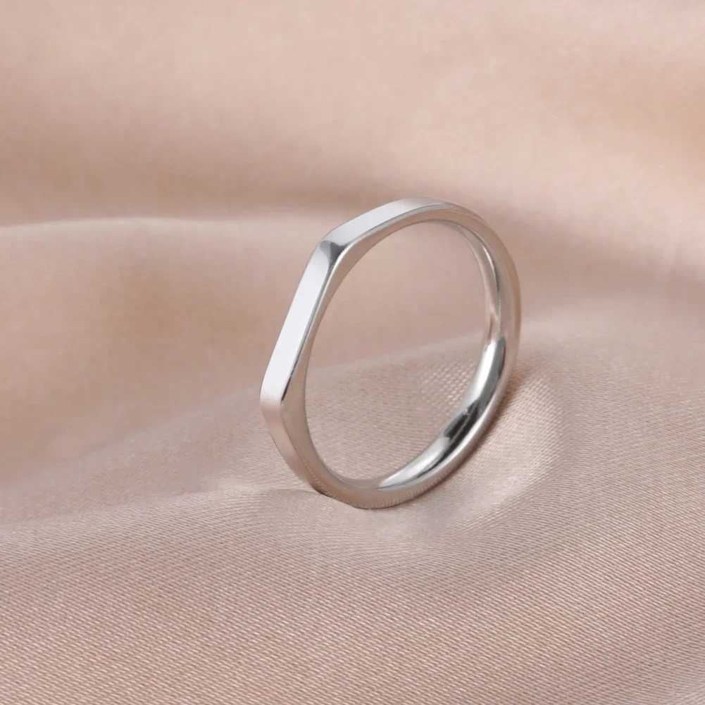 Skyrim Minimalist Signet Rings Women Men Stainless Steel Wide Rectangle Geometric Rings Fashion Wedding Jewelry Gift J251020