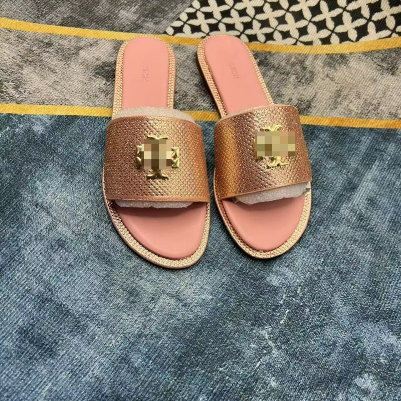 2025 New Style Woven Versatile Metal Buckle Flat Flip-flops