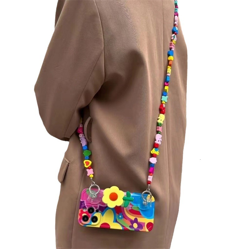 Yellow Flower Wrist Strap Compatible with iPhone 17 Phone Case Crossbody Lanyard 16 New Model 15 Women 14 Plus Trendy