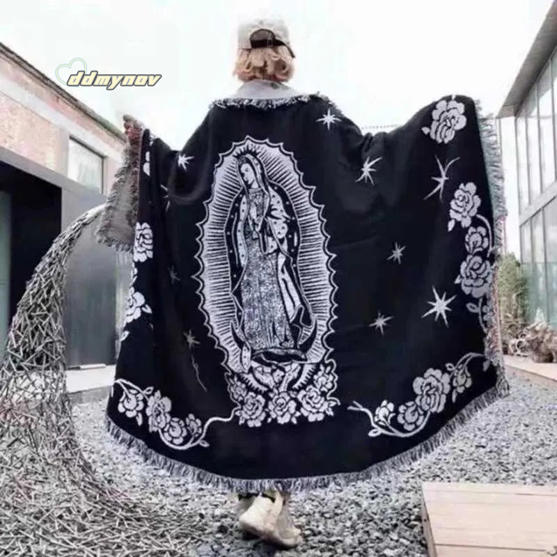 Tapestry Street Art Blanket - Virgin Mary Design, Lightweight Throw for Camping, Sofa Decor, and Xmas Blankets ddmynov ddmynov