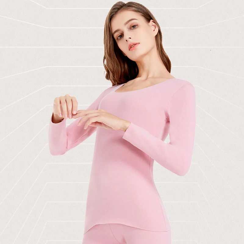Aoyuansu thermal underwear womens set seamless fleece and thickened top base layer wearing coldproof long Johns inside autT251020