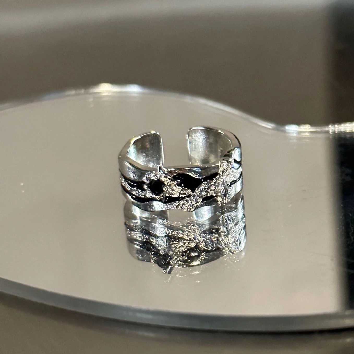 Gothic Dark Wind Starlight Ring for Women and Man Jewelry Star Ring Cold Wind Open Ring Vintage Liquid Punk Jewelry Accessories J251020