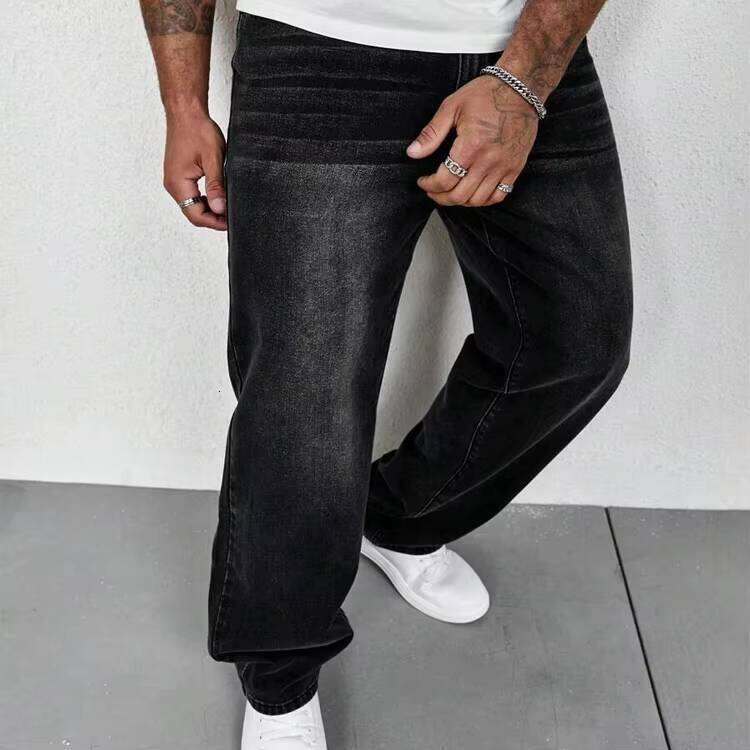 Custom Denim Men's Clothing Loose Fit Acid Washed Pants Trousers for Men Jeans