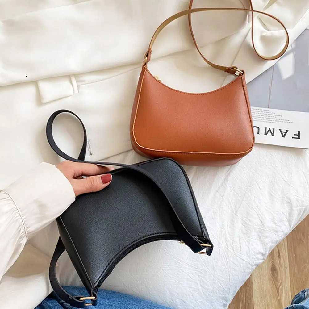 Womens Small Underarm Hobo Bag Vintage Style Top Handle Purse PU Leather Crossbody Shoulder Bag Chic PortableT251020