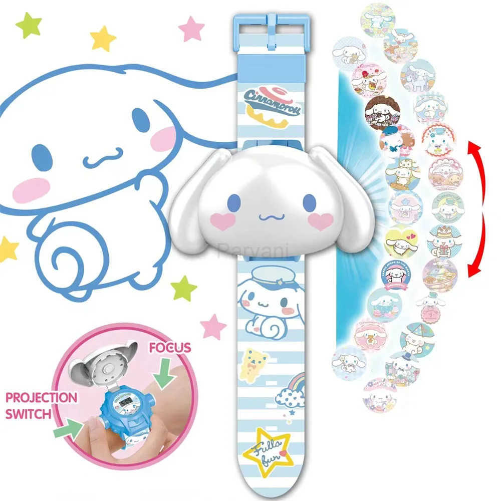 Sanrio Sanrio Hellokitty 3D Projection Digital Watch Cinnamoroll Kuromi Melody Cartoon LED Silica Watchband Electronic Watches Gifts L251020