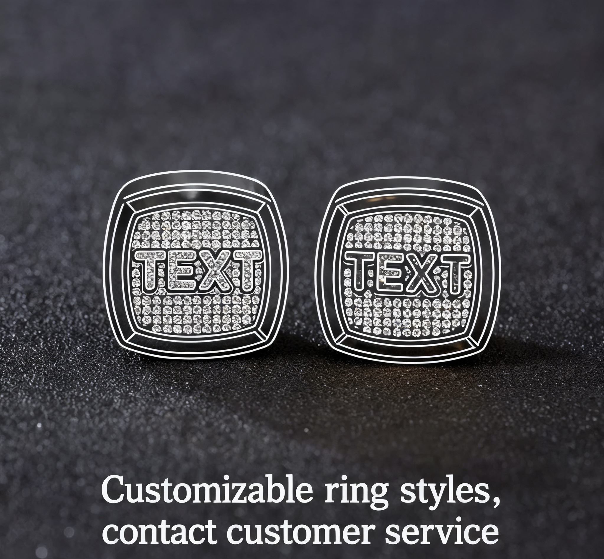 Hip-hop Micro-inlaid Zircon DIY English Name Ring a Unique and Creative Custom-made Jewelry for Men and Women