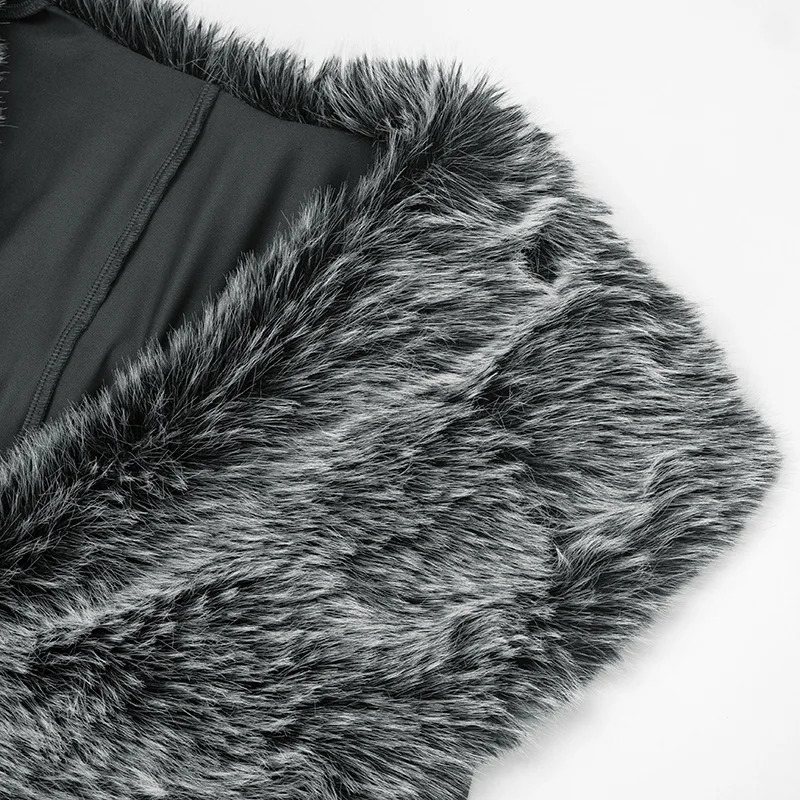 Deep VNeck Faux Fur Collar Jumpsuits Womens Rompers Autumn Fashion Ladies Long Sleeve Leggings Pants Outfits One Pieces 251020