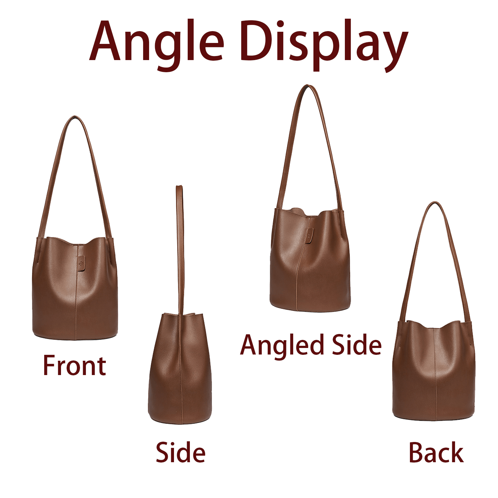 Fashion Bucket Bag Ladies Chic Shoulder Bags Women's Stylish Brown Bag