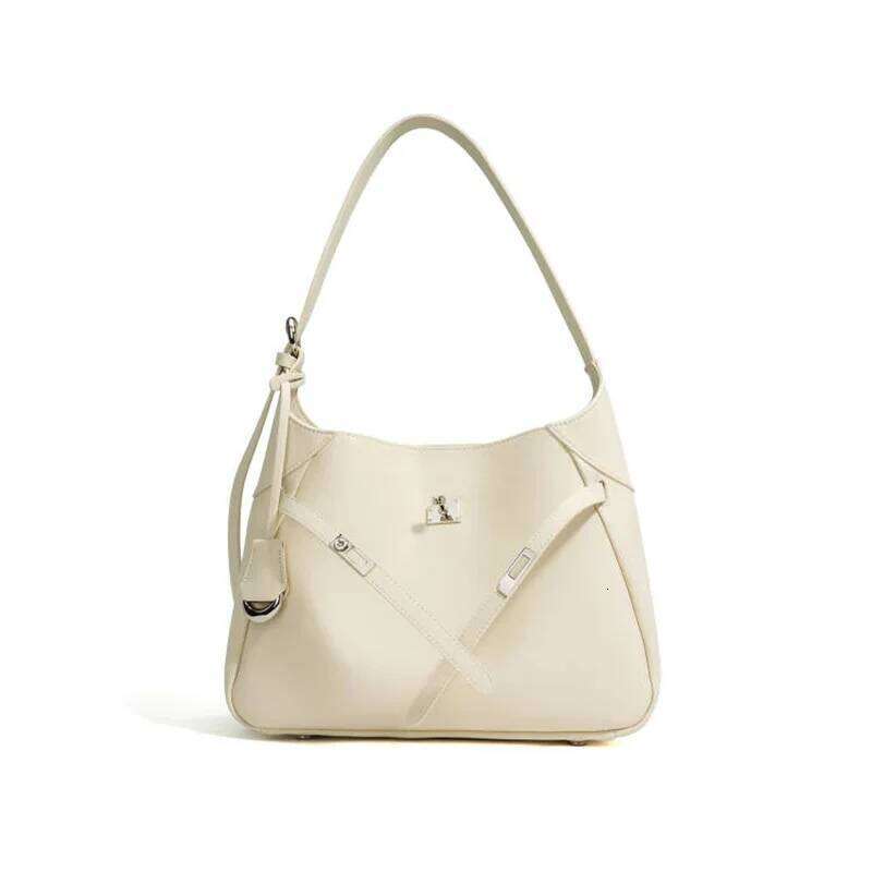 Fashionable Buckle Cowhide Tote Commuting, Versatile And High-End, Large Capacity Single Shoulder Underarm Bag For Women Suotong251020 Suotong1020
