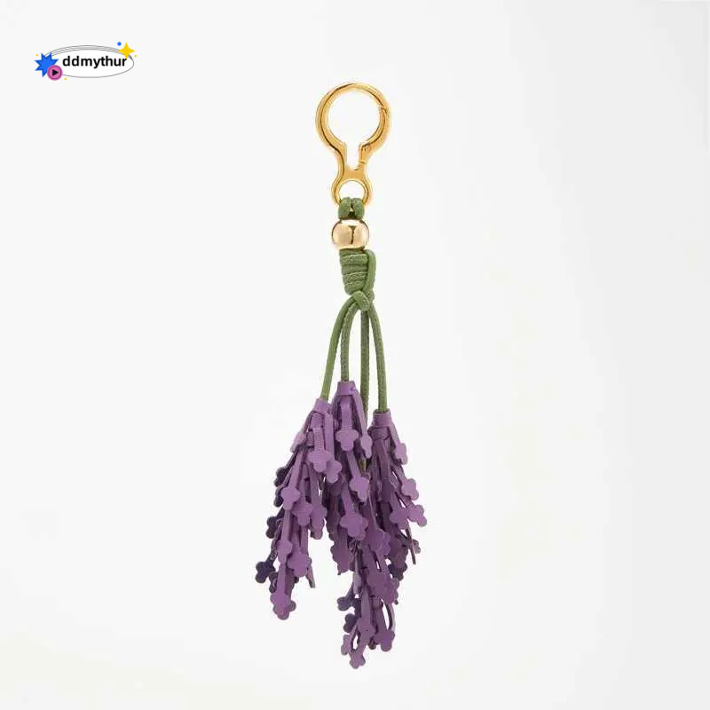 Lavender Leather Charm Purple Flower Keychain Pendant Decoration High Girl Gift Bag Accessories Z250611 ddmythur
