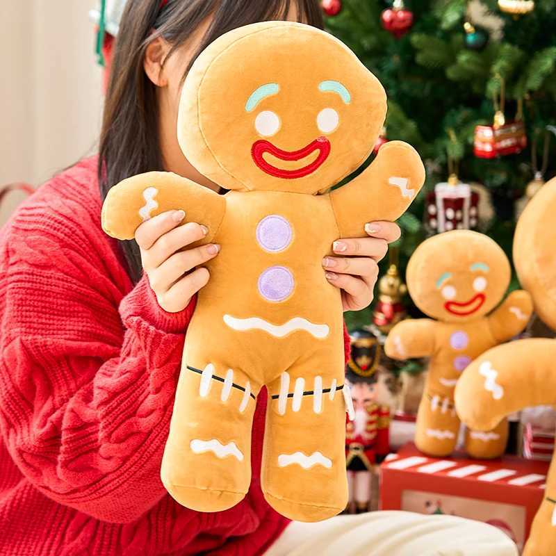 Gingerbread Man Anime Plush Toys Cookies Man Stuffed Doll Soft Sofa Cushion Room Decor Christmas Decor Xmas Gifts For Kids J251020