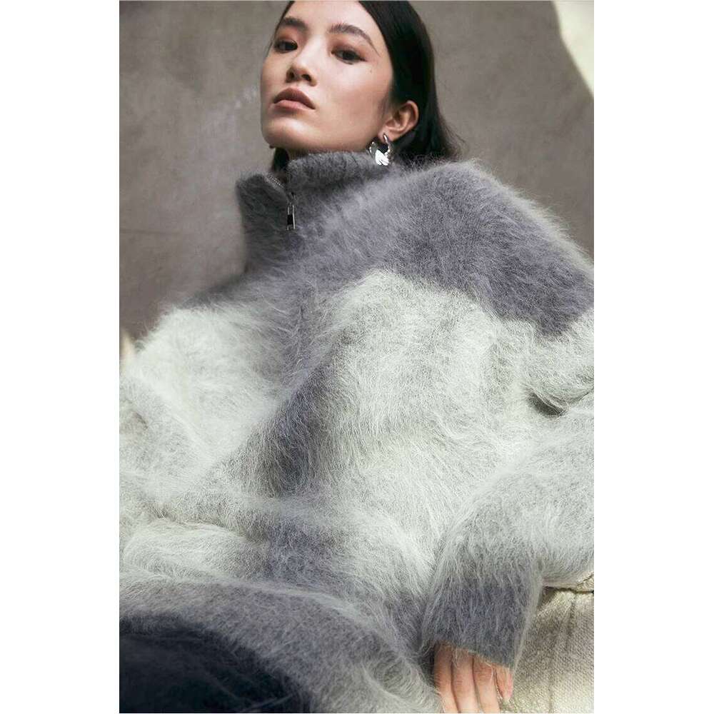 Winter New Stand-Up Collar Pullover Fluffy Mink Cashmere Sweater Long Sleeves Women High Quality Jz001 251020 251020