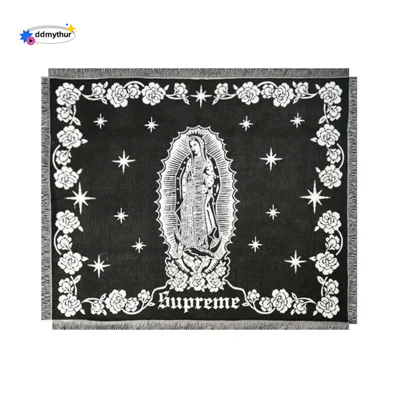 Tapestry Street Art Blanket - Virgin Mary Design, Lightweight Throw for Camping, Sofa Decor, and Xmas Blankets ddmythur
