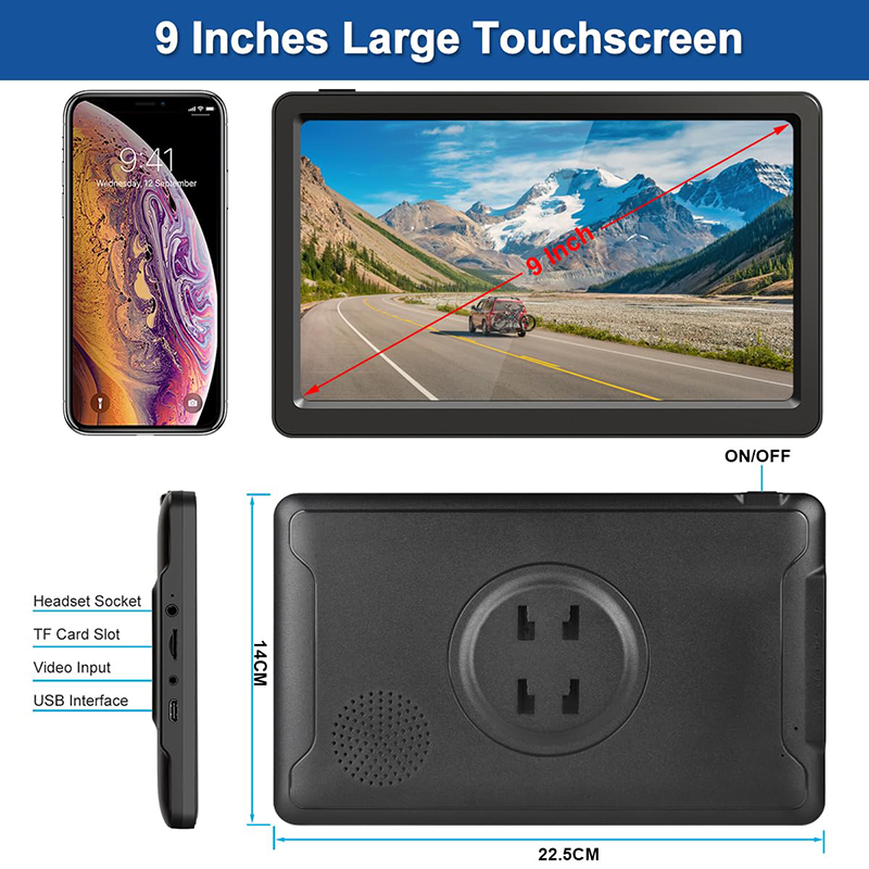 9 Inch Car GPS Navigator Bluetooth AVIN With Voice Guidance and Speed Camera Warning 2D&3D Map World Maps Free Lifetime Map - view 4