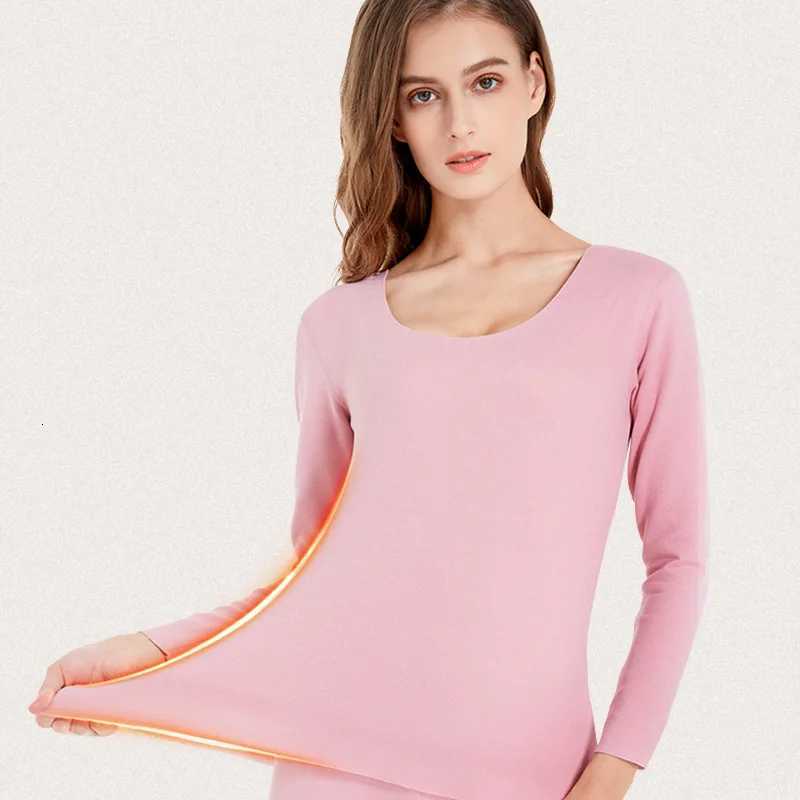 Seamless thermal underwear for women fleece lined and thickened base layer top for spring autumn and winter Single pieceT251020