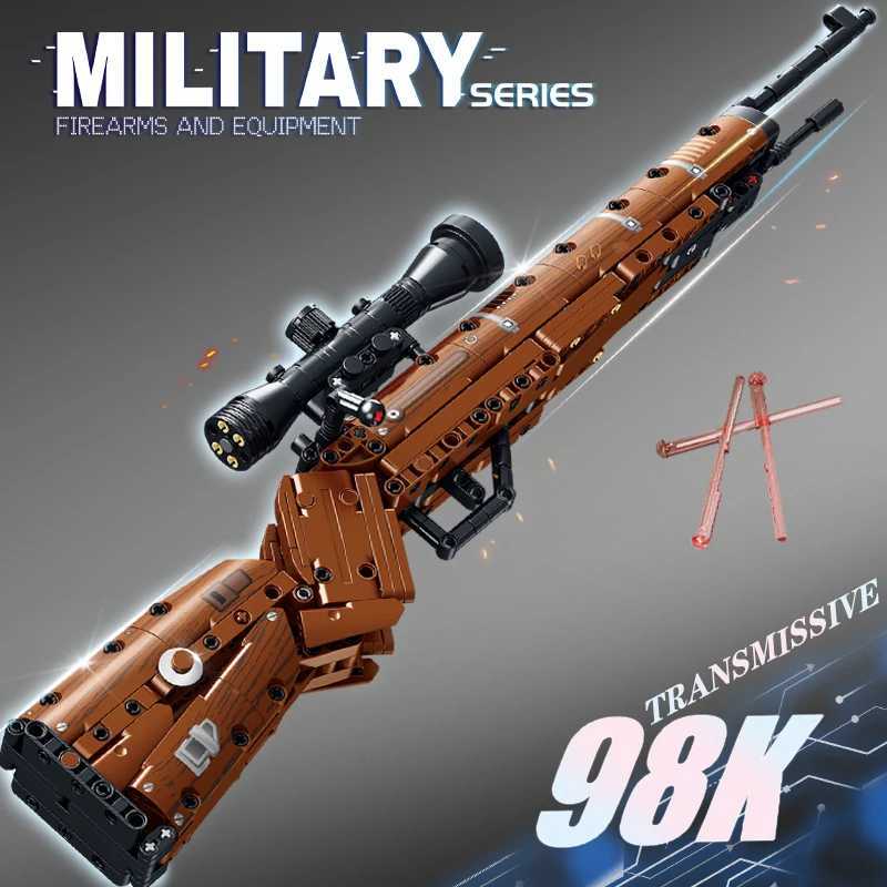 Kar98K Building Block Model Can Shoot Heavy Sniper Rifle Assemble Bricks WW2 Weapons Series Childrens Educational ToysXJ251020