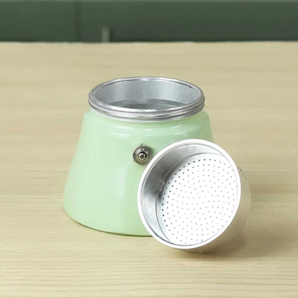 3cup gradient color mocha pot concend extraction coffee pot essential for he outdoor camping and off use Y251020