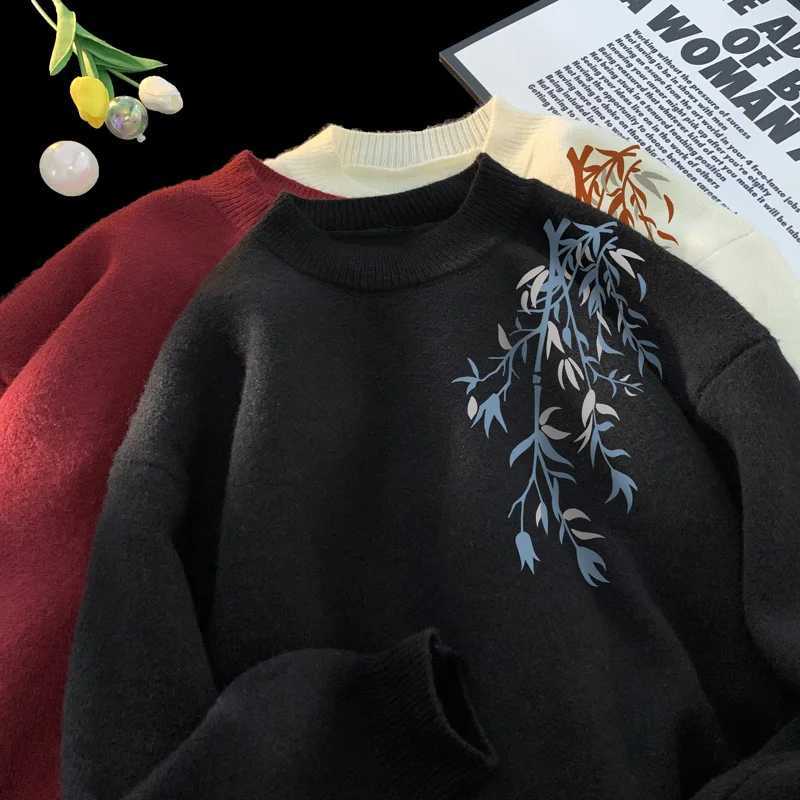 Mens Oversized Sweaters Autumn White 5XL Knitted Sweater Fahion Letter Print Casual Wear for Man Knit Pulloves Men Clothes W251020