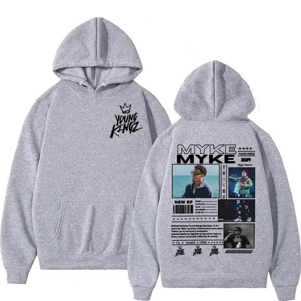 Rapper Myke Towers Men Plus Size Hoodie Hip Hop Rock Street Outdoor Casual Pop Long Sleeve Y2K Warm Fall Sweatshirt Clothing W251020