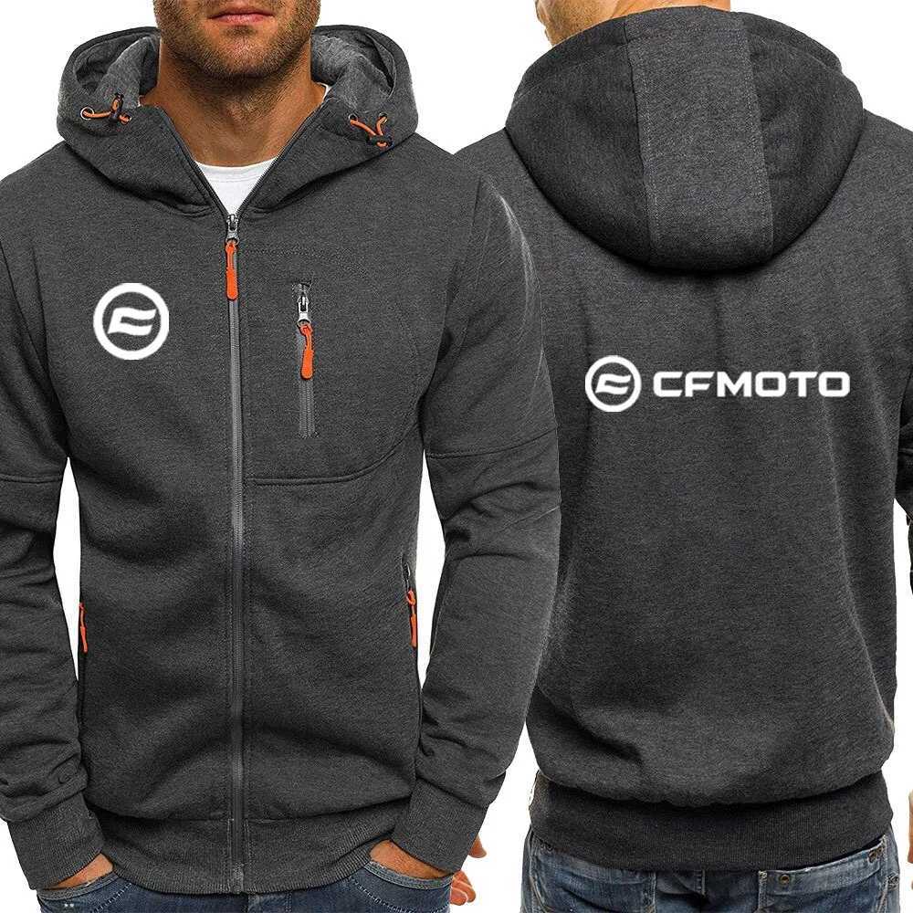 2025 CFMOTO Mens Hooded Sweatshirt Printed Zipper Hoodie Mens Casual Coat Spring and Autumn Flce Outdoor Warm Coat C251020