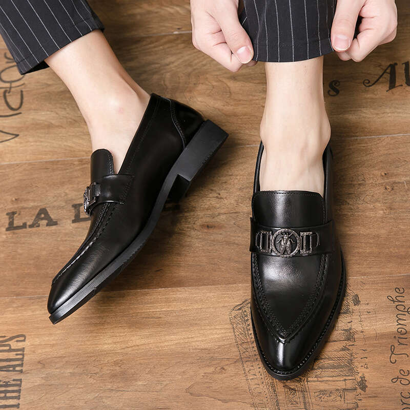 Free shipping spring and Autumn Pointed Toe Casual Lazy Business Formal British Joom Men's designer Leather Office Groom loafers Shoes