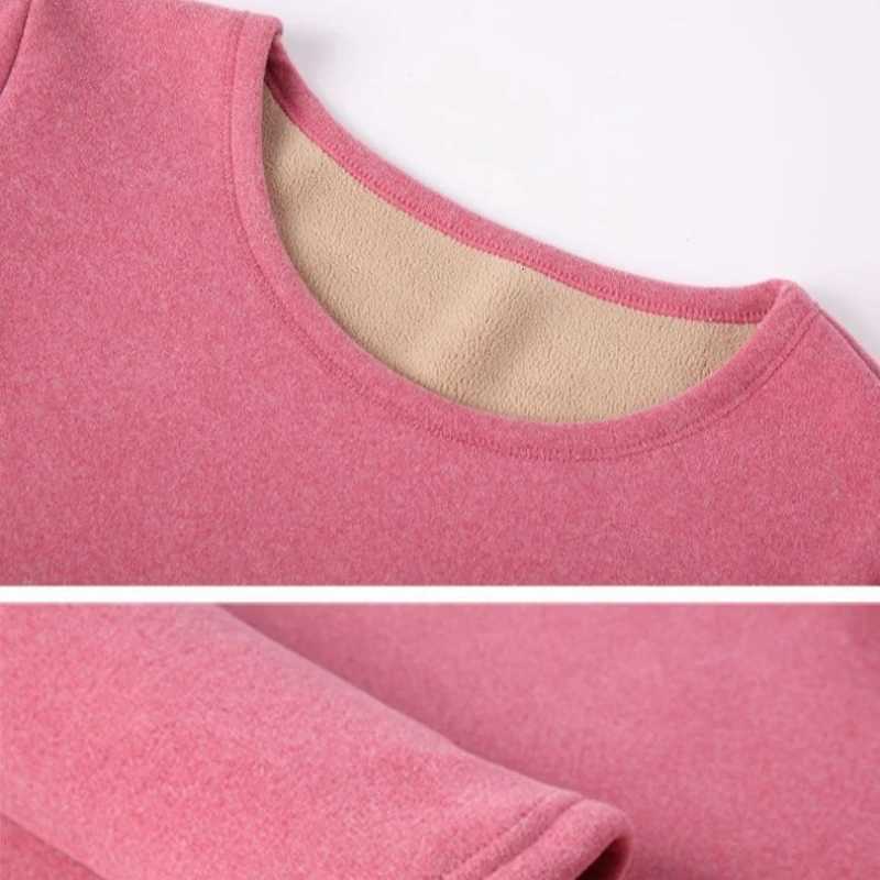 Women Sets Warm Thermal Thicken Lamb Wool High Collar Pullover Long Pants Women Clothing Selfheating Autumn Winter UnderwearT251020