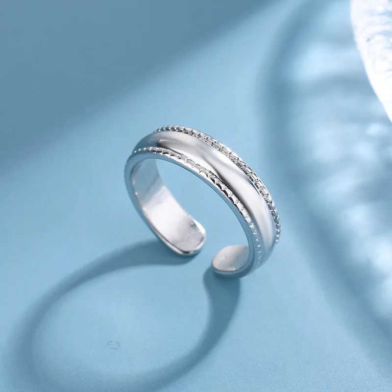 Womens Jewelry 925 Sterling Silver Simple Adjustable Rings For Women Couple High Quality Accessories Prevent Allergy J251020