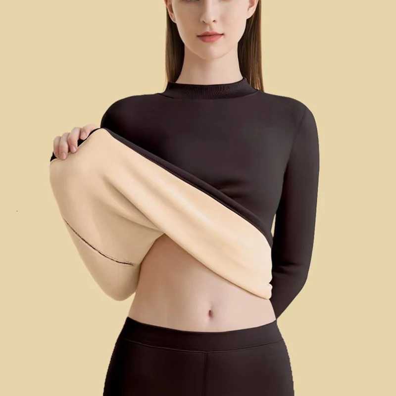 Womens Thermal Underwear Winter Plus Sizes Pajamas Suit TopsPants Stand Collar Long Sleeve Homewear Womens Underwear SetT251020