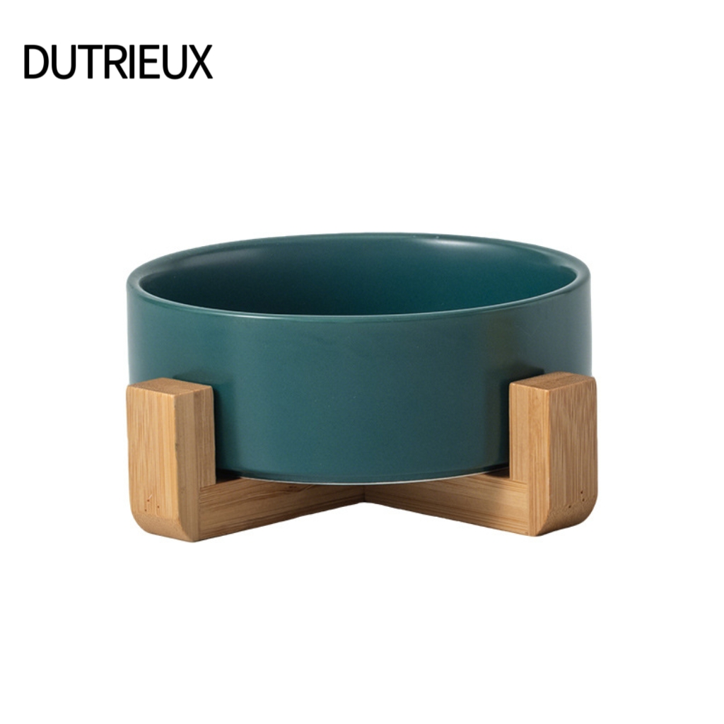 K3287 Wholesale Pet Slow Feeding Bowl with Anti-Choking Design and Neck Guard for Anti-Tip, Plastic Frame and Ceramic Inner Bowl