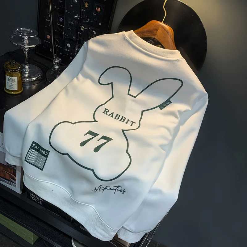 2024 autumn crew neck sweater mens street trend fashionable printed embroidered casual loose pullover long sleeve clothes W251020