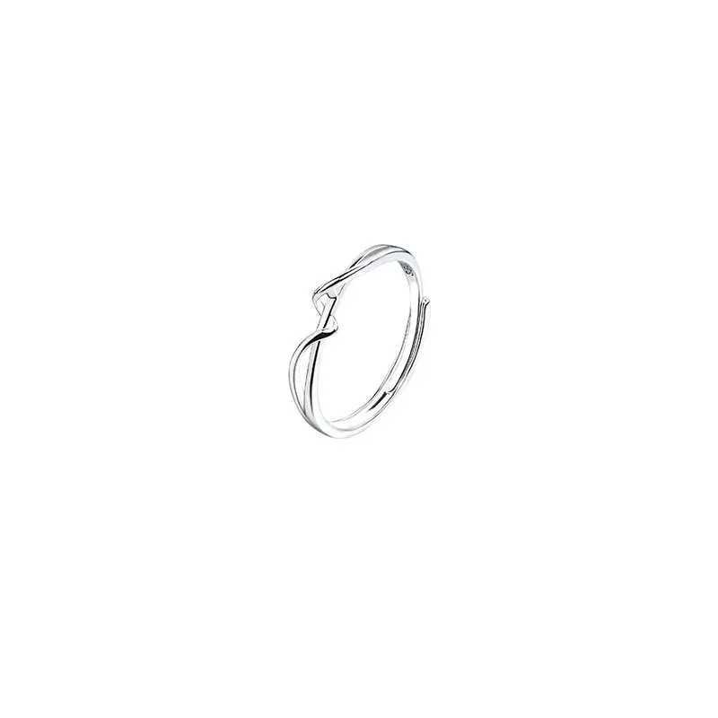 PONYKISS 925 Sterling Silver Minimalist Distorted Round Rings for Women Trendy Adjustable Fine Jewelry Geometric Accessories J251020