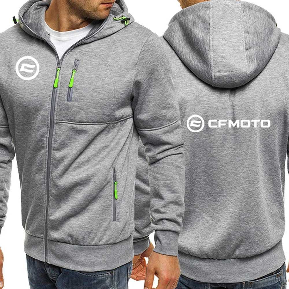 2025 CFMOTO Mens Hooded Sweatshirt Printed Zipper Hoodie Mens Casual Coat Spring and Autumn Flce Outdoor Warm Coat C251020