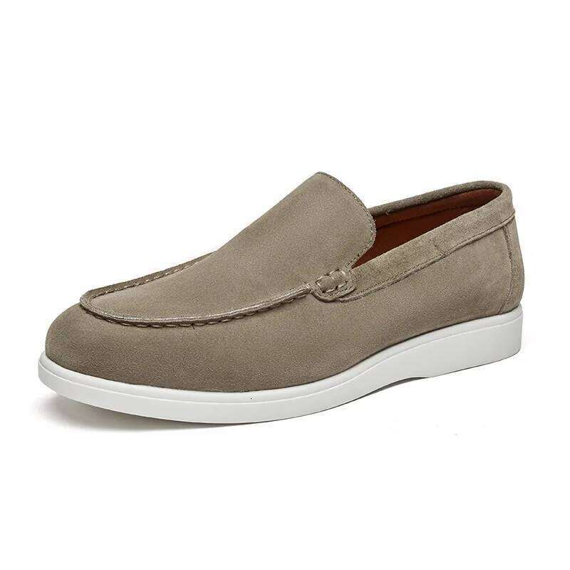 British Style Suede Leather Frosted Loafers Lazy Bean Men Casual Formal Boat Men's Vulcanize Male Shoes Adult