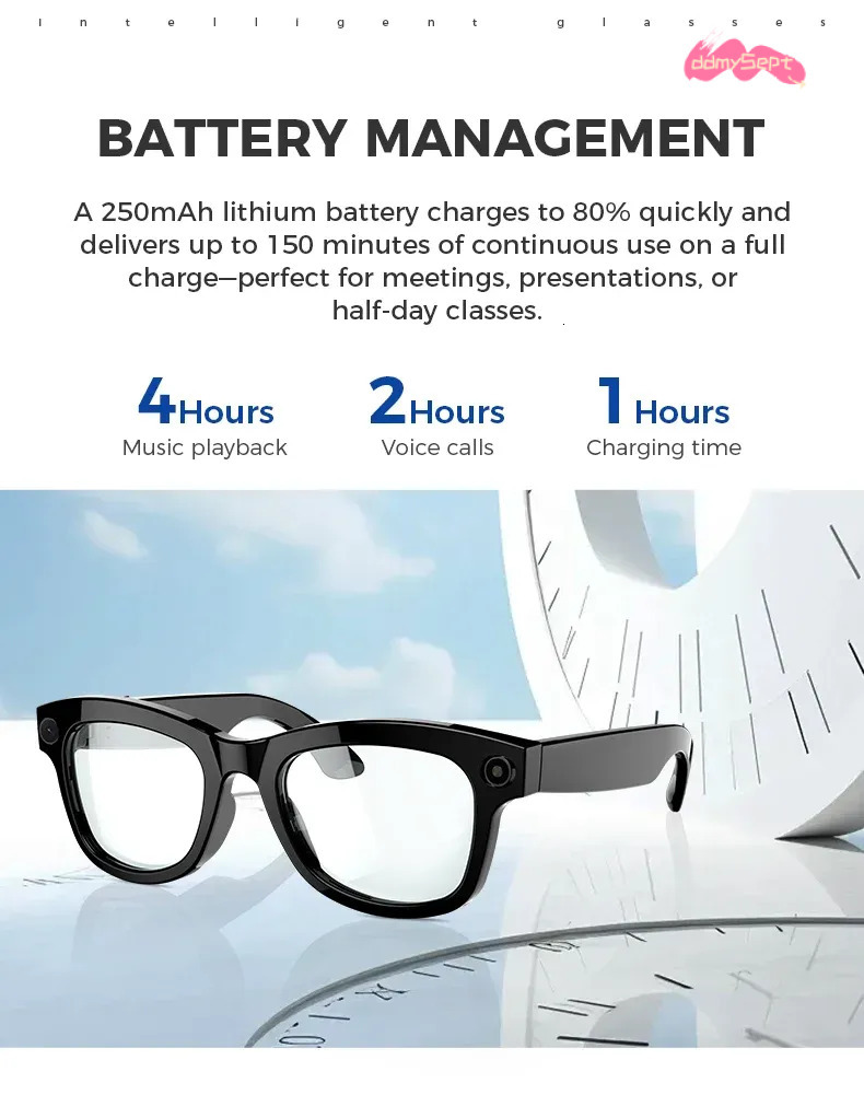 Smart Glasses with Camera: HD 1080P Video Capture Sunglasses | Polarized Lens, Security & Sports DVR Camcorder ddmysept Z260306