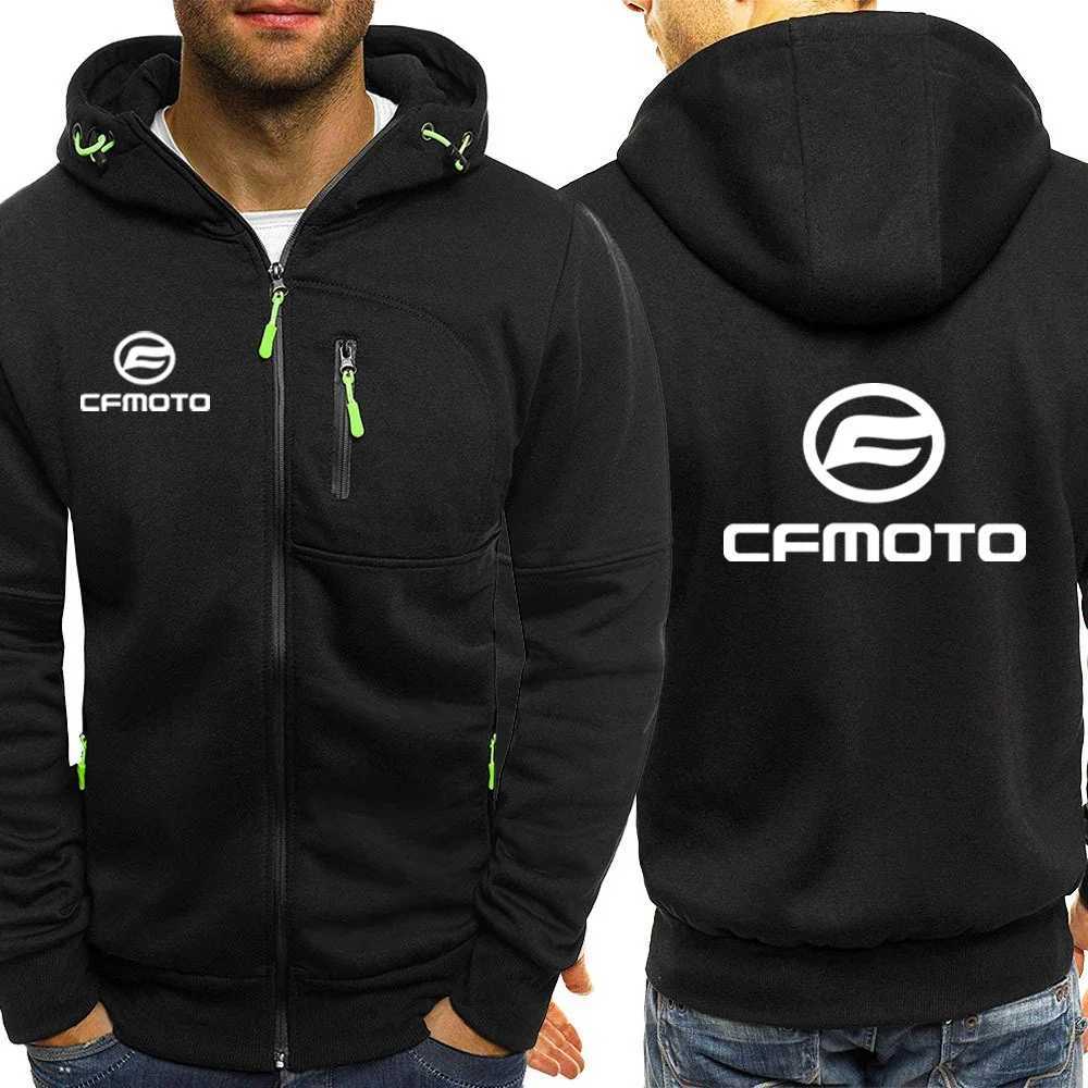 2025 CFMOTO Mens Hooded Sweatshirt Printed Zipper Hoodie Mens Casual Coat Spring and Autumn Flce Outdoor Warm Coat C251020