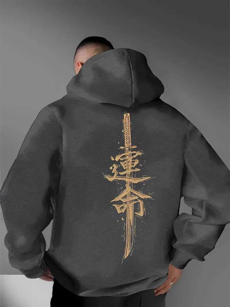 Japanesestyle Fate Fashion Print Design for Mens Autumn and Winter Sweatshirts Hoodies Trendy Street Casual Sporty Pullovers W251020