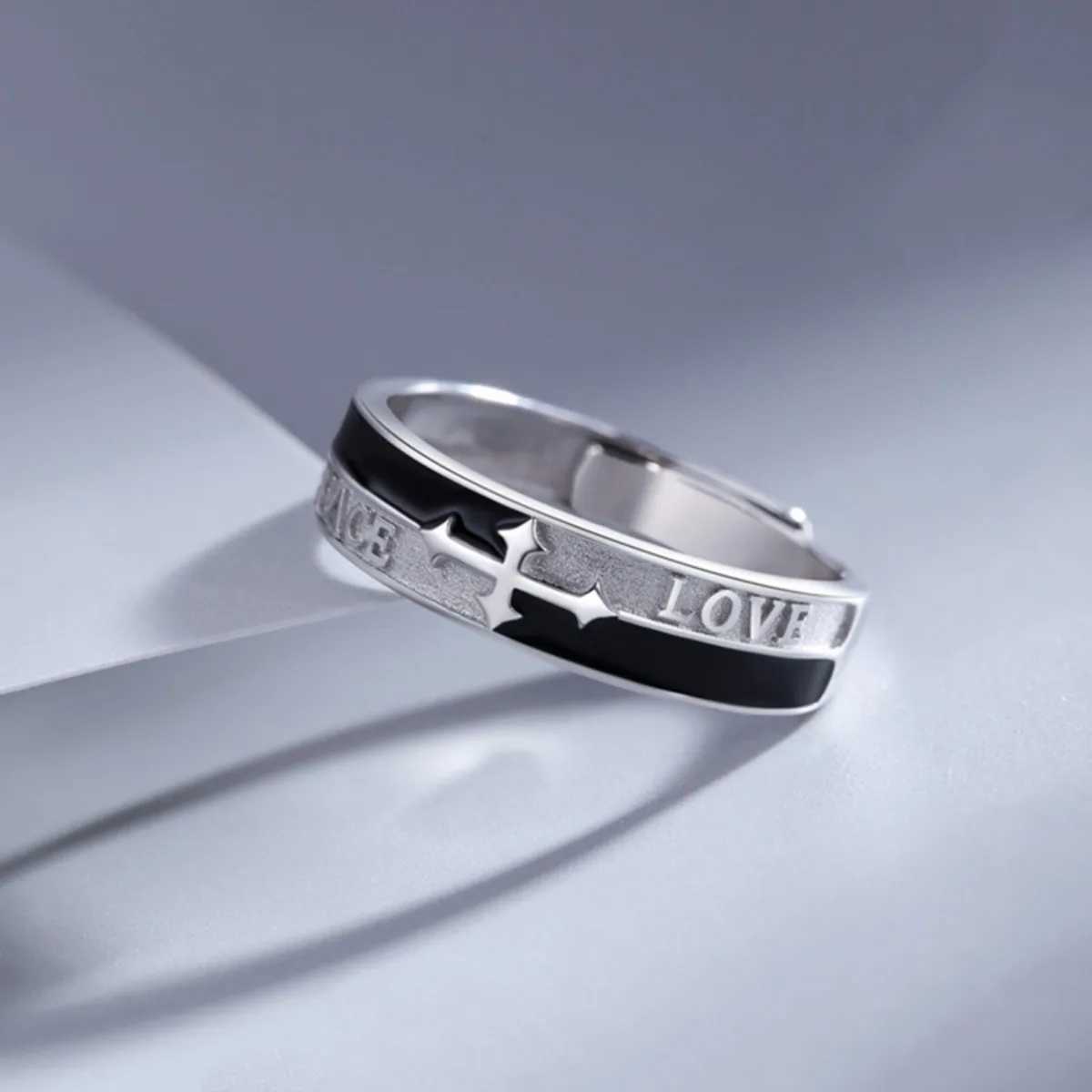 Adjustable Cross Ring Stainless Steel Punk Jewelry for Women Men Comfort Fit Daily Wear Gift Idea J251020