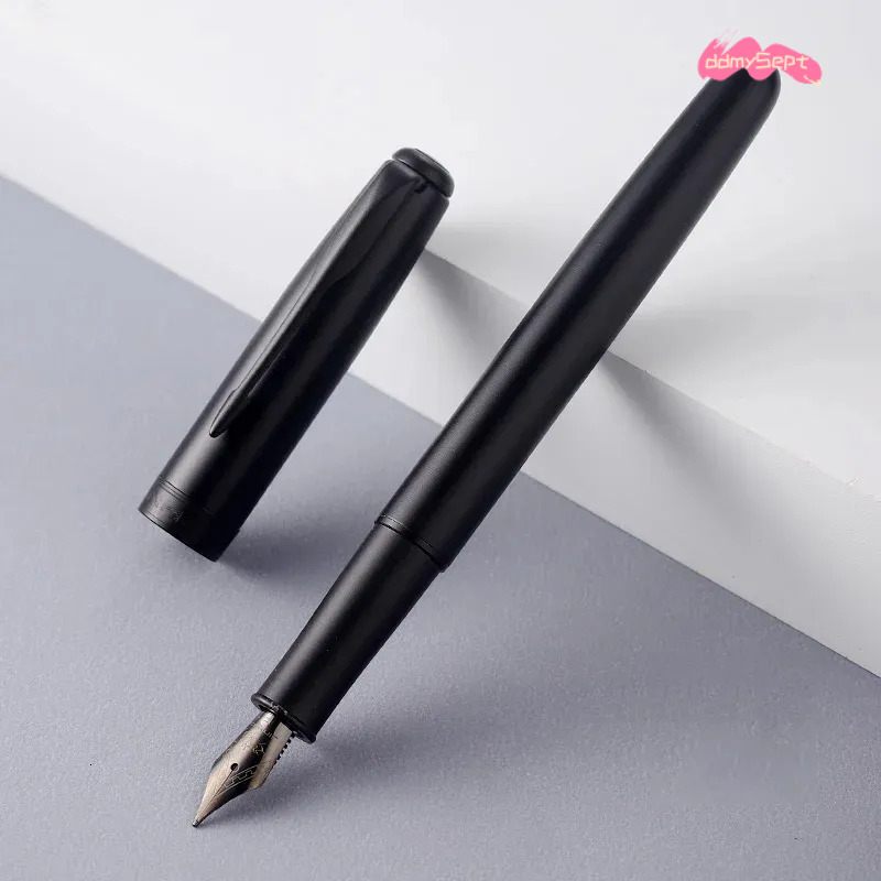wholesale Premium Writing Instrument - All Black Metal Fountain Pen, Fine Nib 0.5mm for Office, School, and Personal Use ddmysept