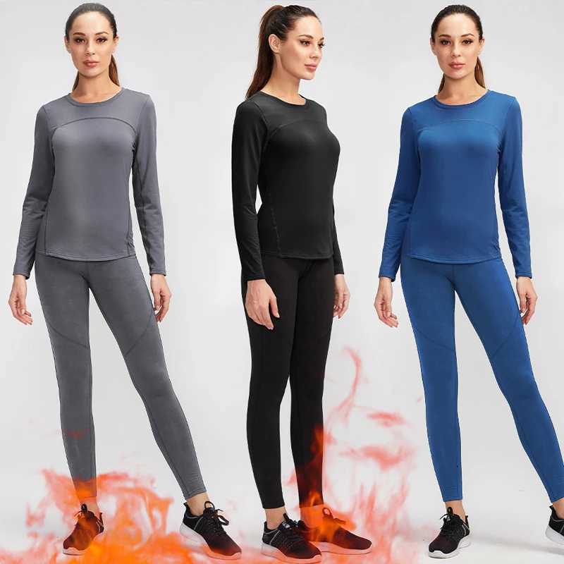 2 Piece Womens Winter Clothing Underwear Sets Stretch Plus Velvet Ladies Clothes Warm Long Johns Women Solid Pajamas Set XXLT251020