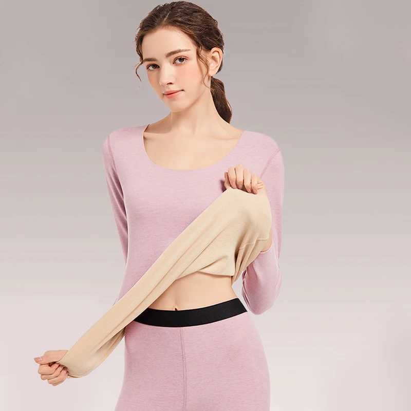Womens thermal underwear wear seamless womens autumn clothes with a thick base of cashmere autumn and winter single wool autumT251020