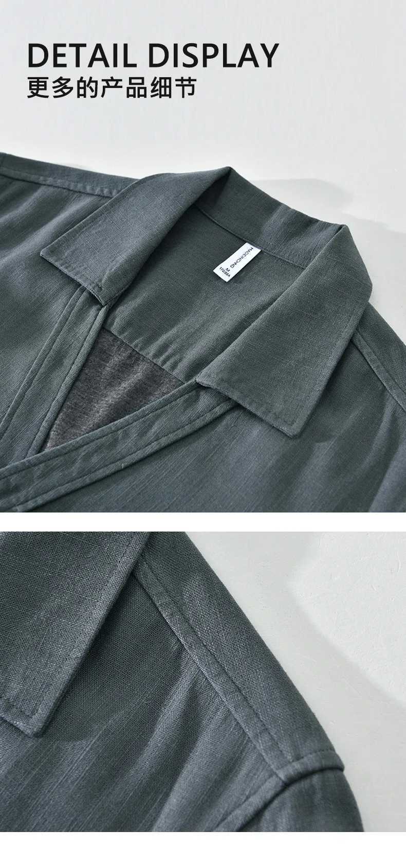 Autumn Vintage Cotton Linen Loose Comfort Jackets for Men Seagull Collar Sense of Layering Streetwear Men Tops 2025 New J251117