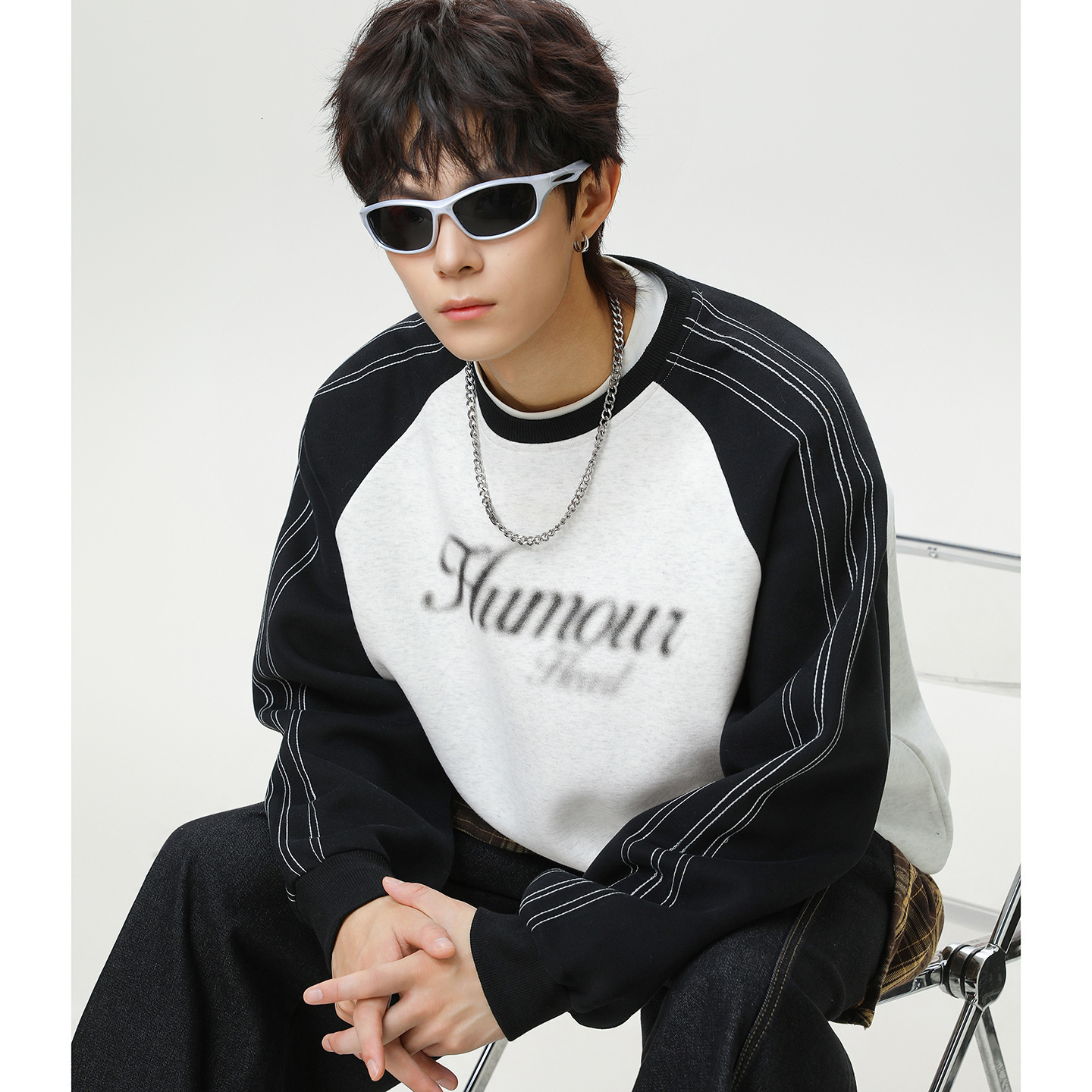 Color-block Contrast Stitching Designer Hoodie Jacket Tracksuit Men Polo Veste Coat Raglan Sleeve Crew Neck Sweatshirt Men's Autumn Winter New Am