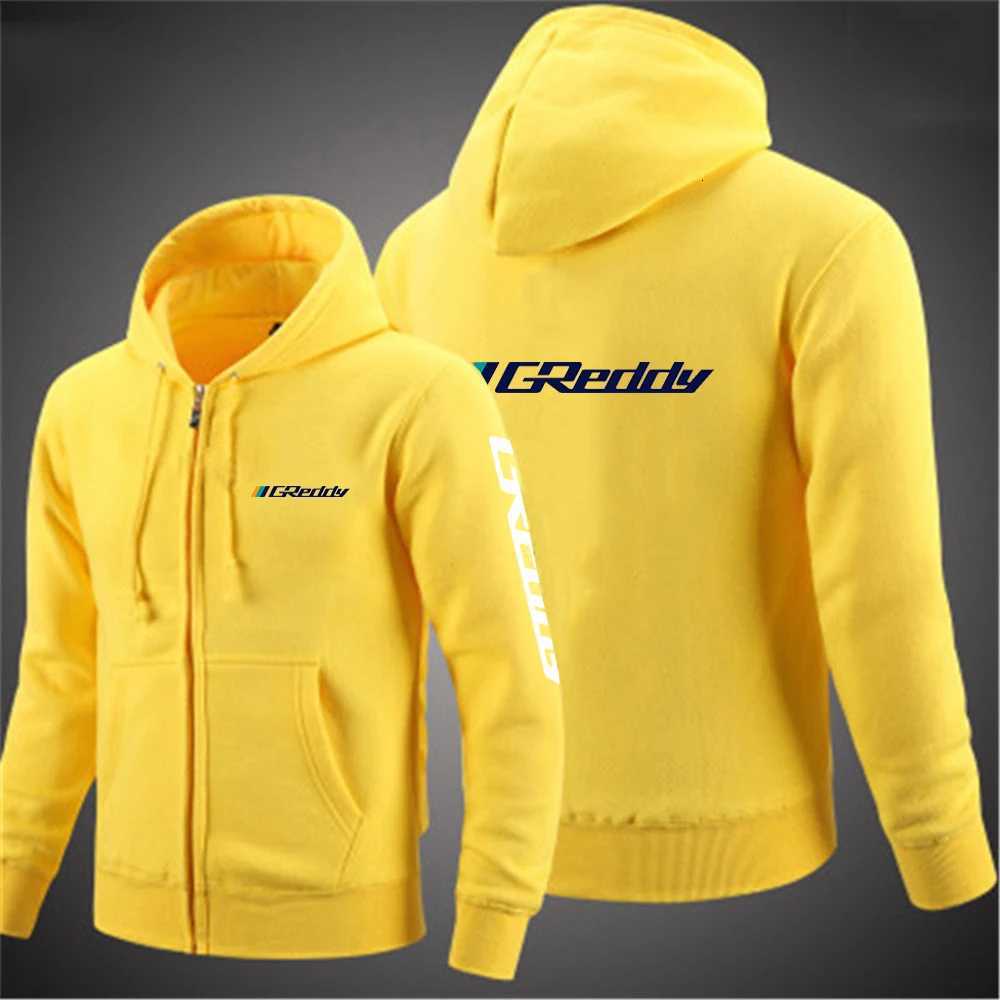 2025 Spring Autumn Mens GReddy Turbo Systems Print Solid Color Pullover Hoodies Leisure Coat High Street Fashion Jacket W251020