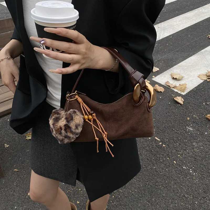 Fashion Leopard Print Handbag Bag Vintage Versatile Shoulder Bag Koreanstyle Casual Crossbody Bag Highquality Suede Women BagsT251020