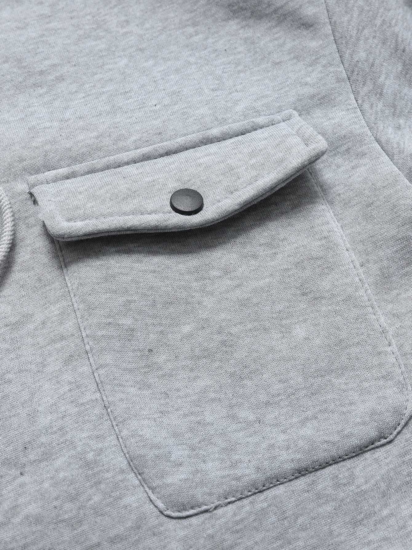 Spring Autumn New Mens Multi Pocket Hoodie with Velvet Casual Zipper Hoodie Fashion Sports Street Top Jacket for Men W251020