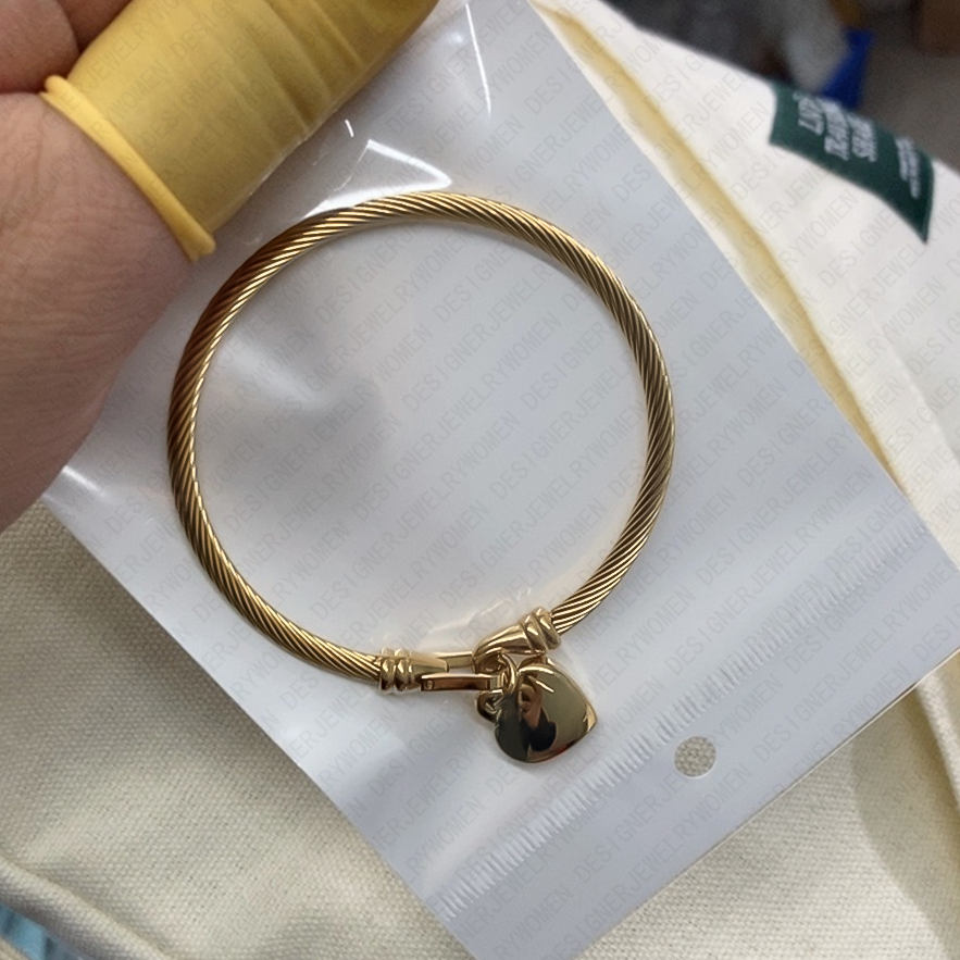 Designer Bracelet Bracelet for Women Stainless Steel Bracelets Peach Heart Bangle Gold Bangles Luxury Jewlery Designer for Women Elegant Sparkling Tim